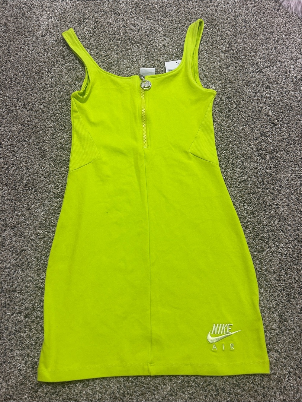 Nike Neon Lime Tank Dress with Front Zip